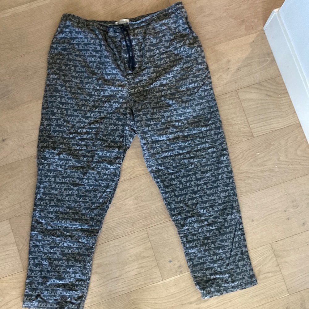 Columbia Mens sleep Pants size large grey with surf print drawstring